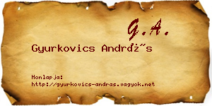 Gyurkovics András névjegykártya